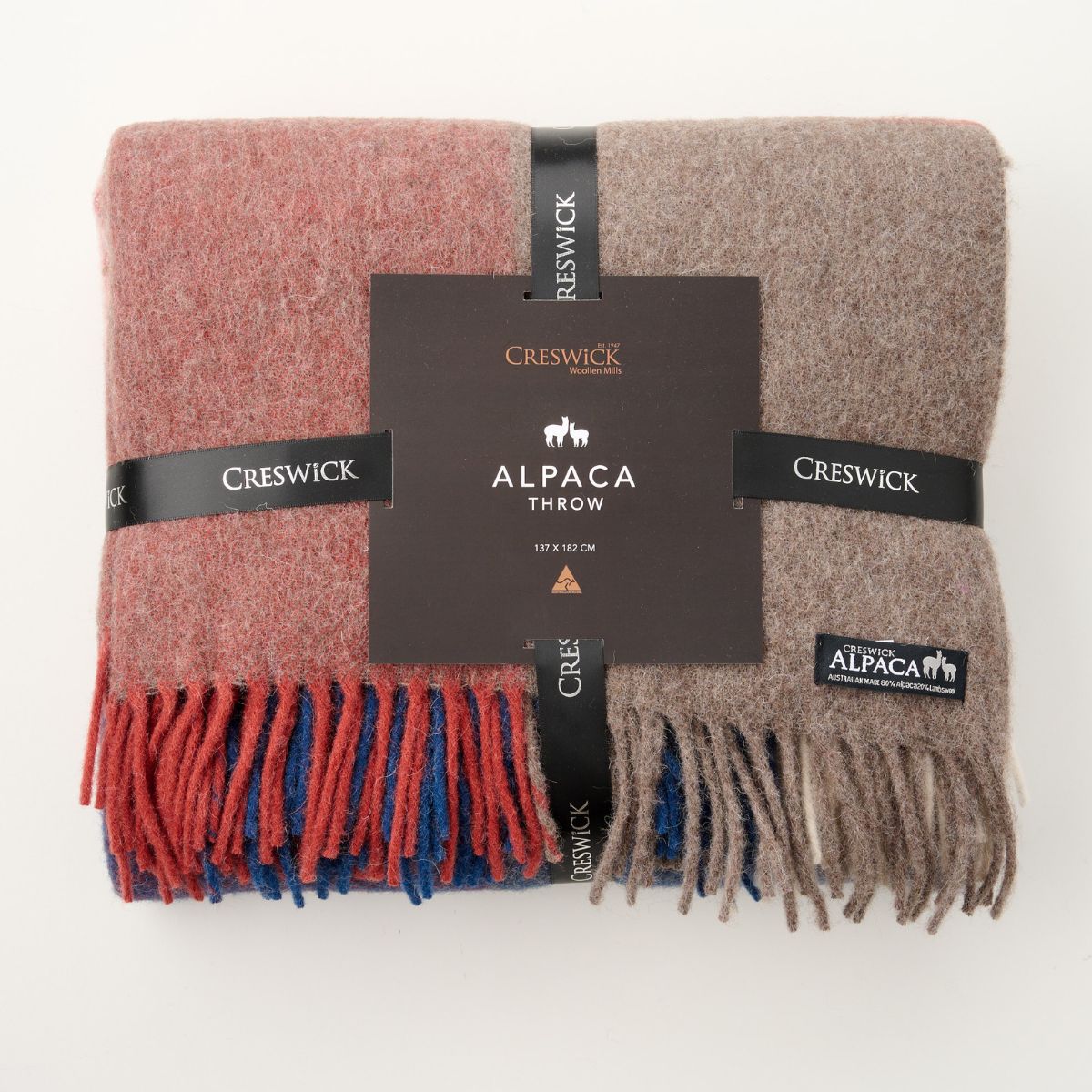 Alpaca Australian Wool Throw Fringe Springmount