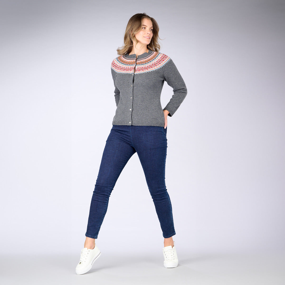 Wool Cashmere Fair Isle Cardigan