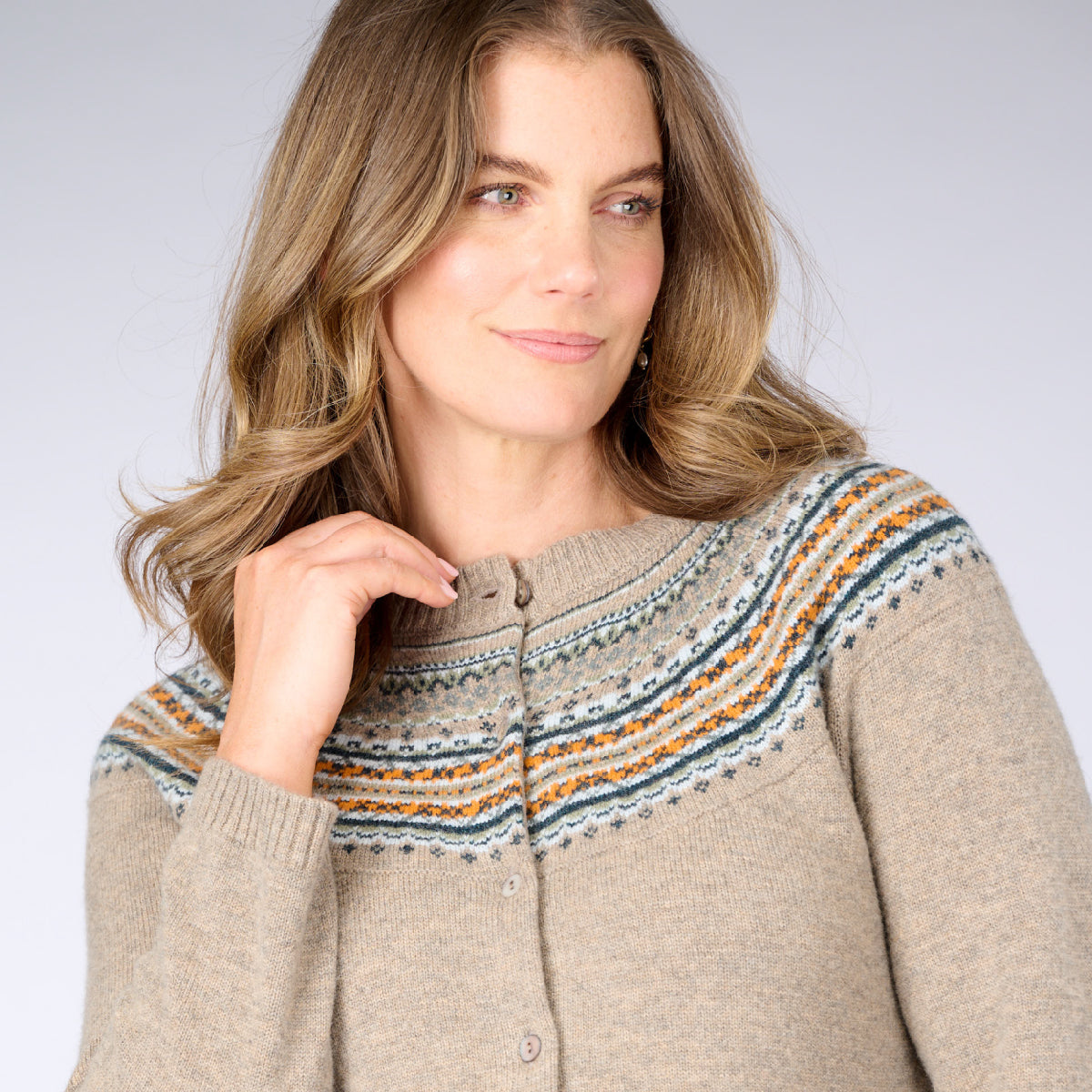 Wool Cashmere Fair Isle Cardigan