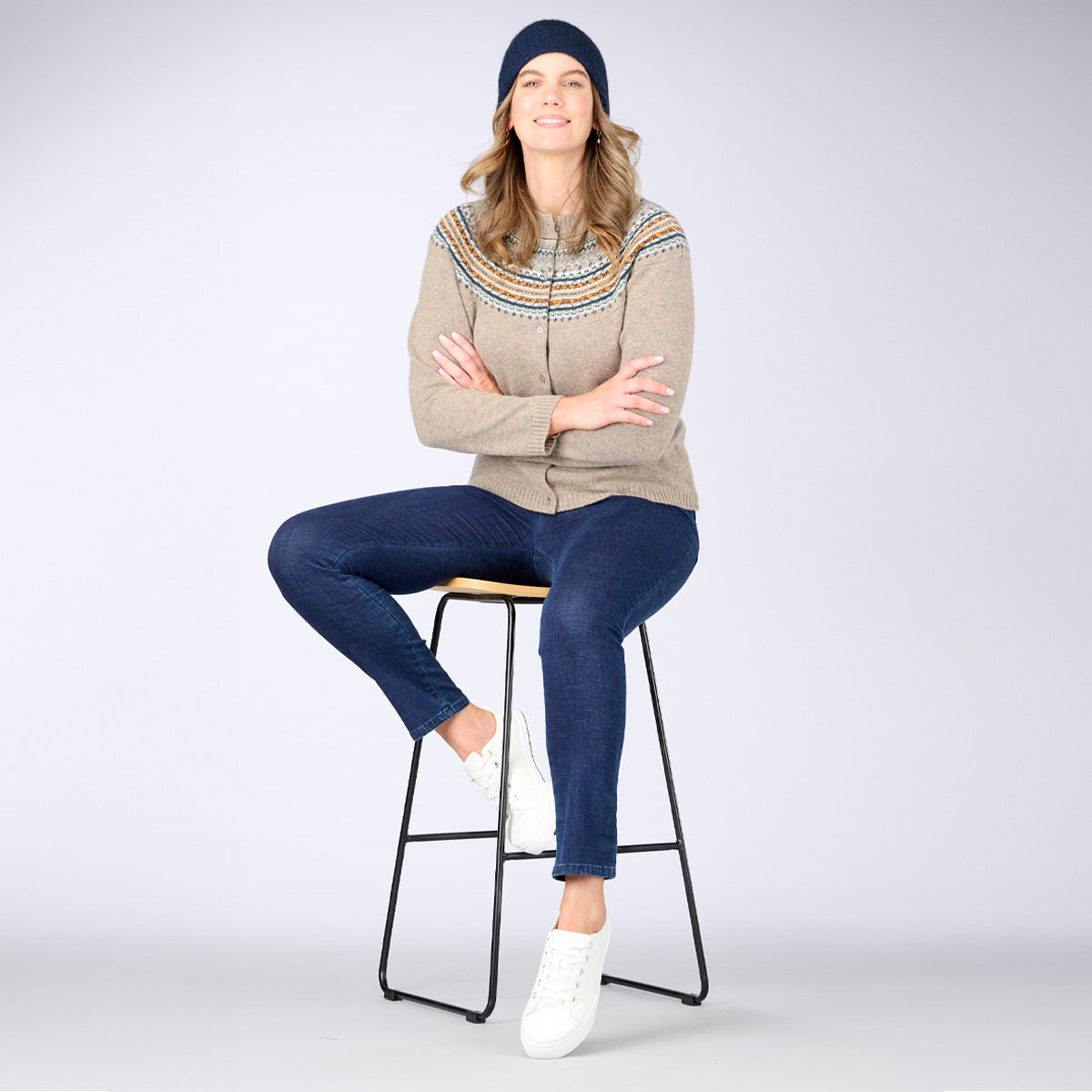 Wool Cashmere Fair Isle Cardigan