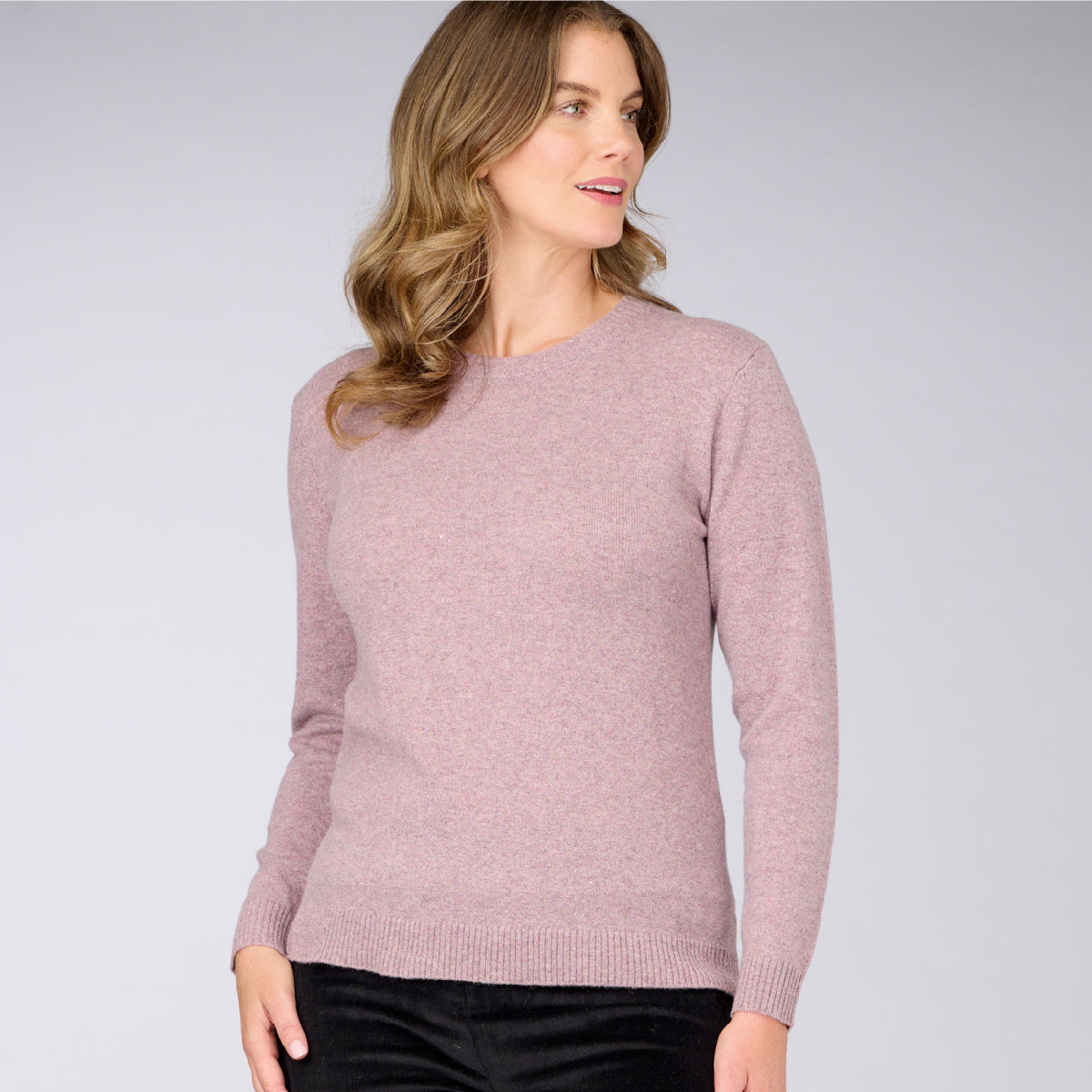 Wool Blend Crew Neck Sequin Pullover