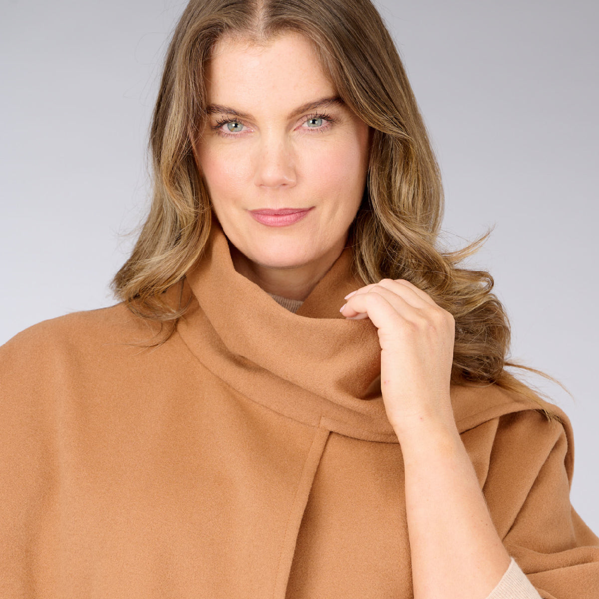 Wool Cashmere Blend Cape