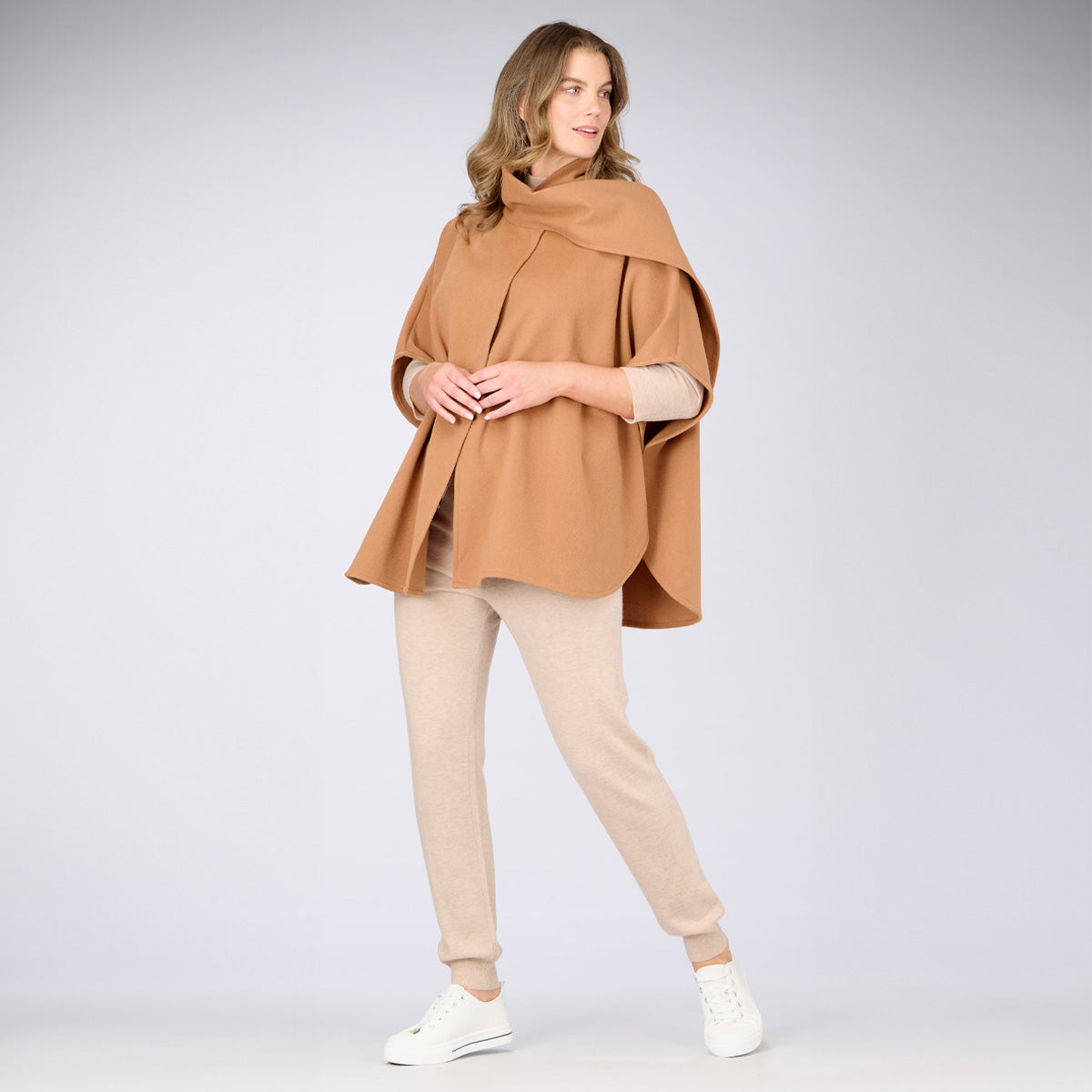 Wool Cashmere Blend Cape