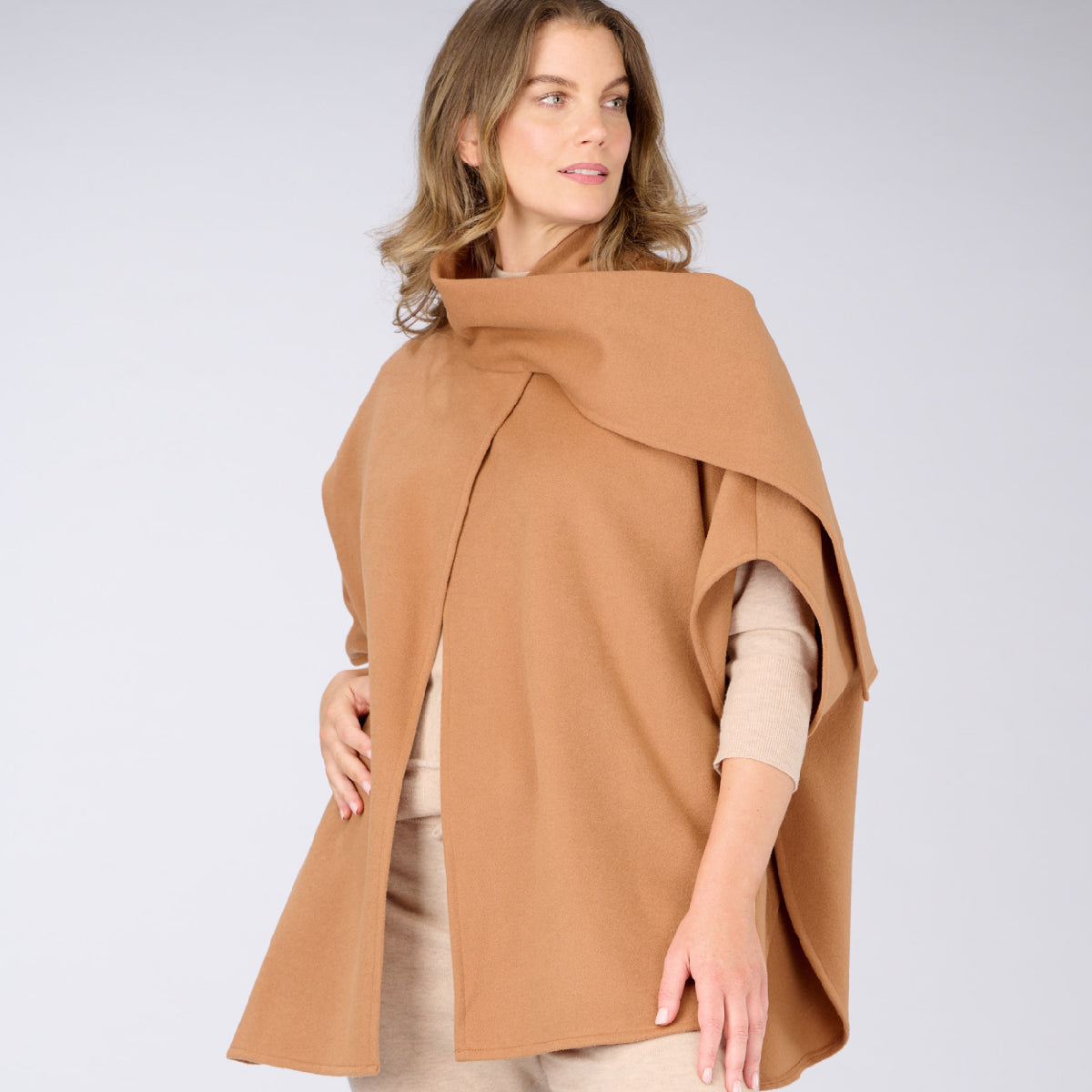 Wool Cashmere Blend Cape