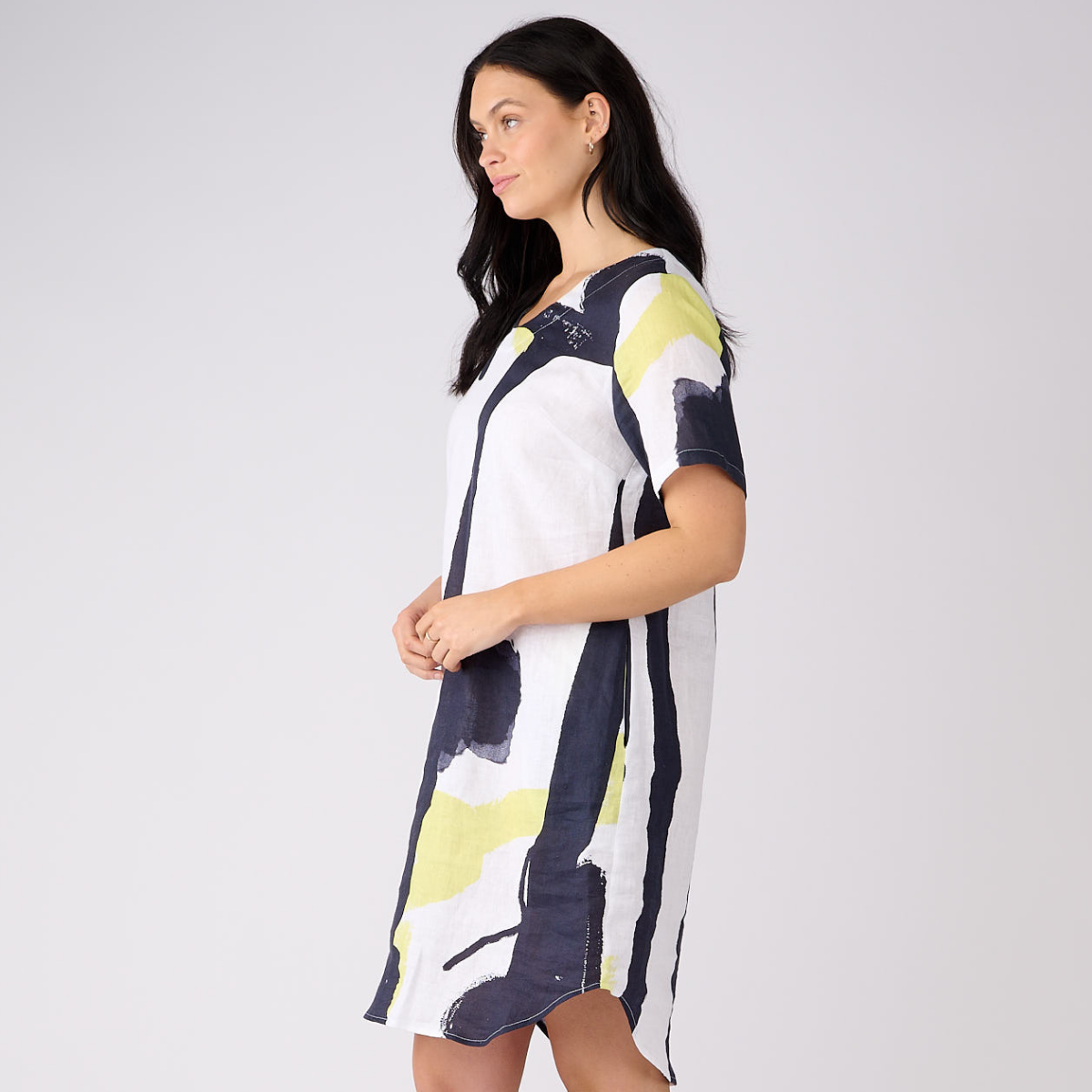 Linen Short Sleeve Dress