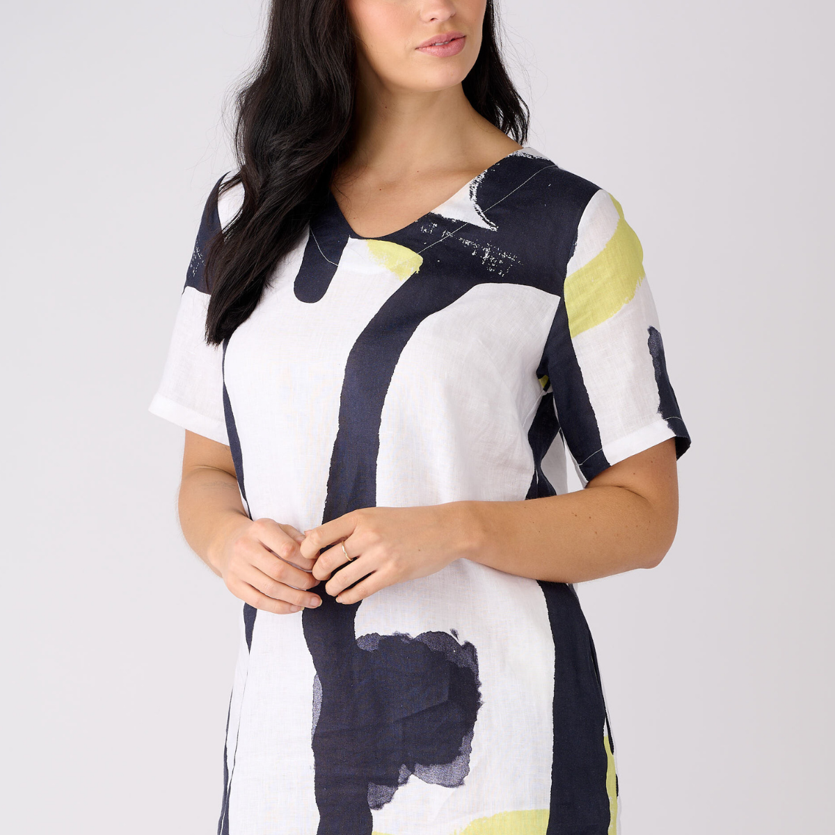 Linen Short Sleeve Dress