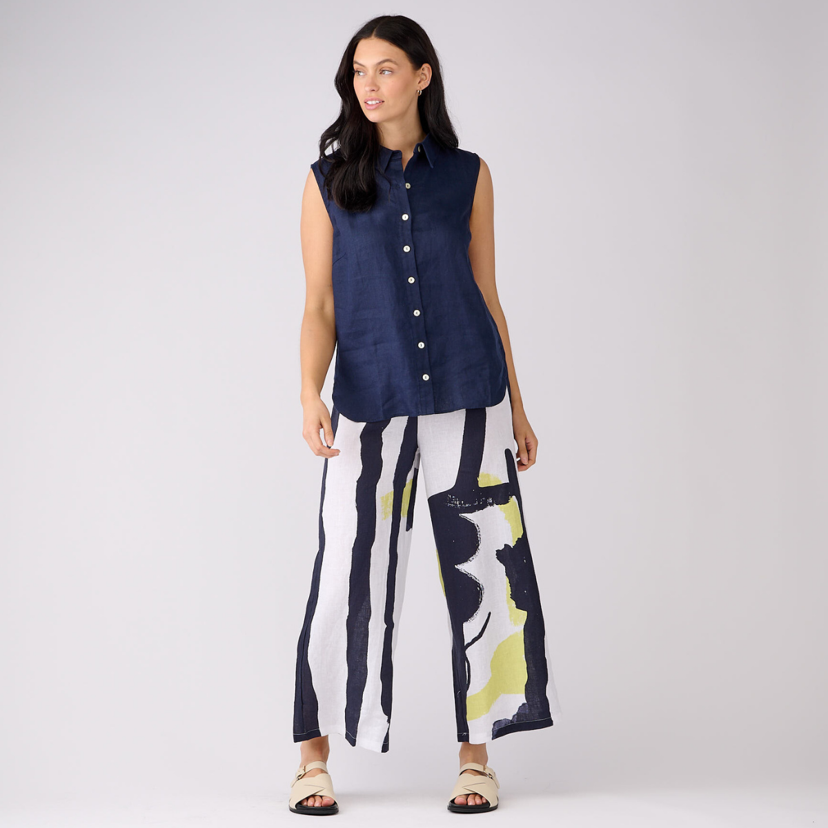 Linen Sleeveless Shirt