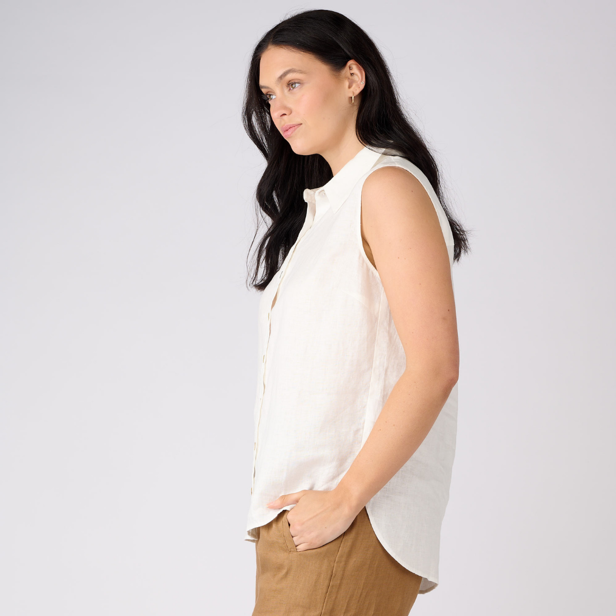 Linen Sleeveless Shirt