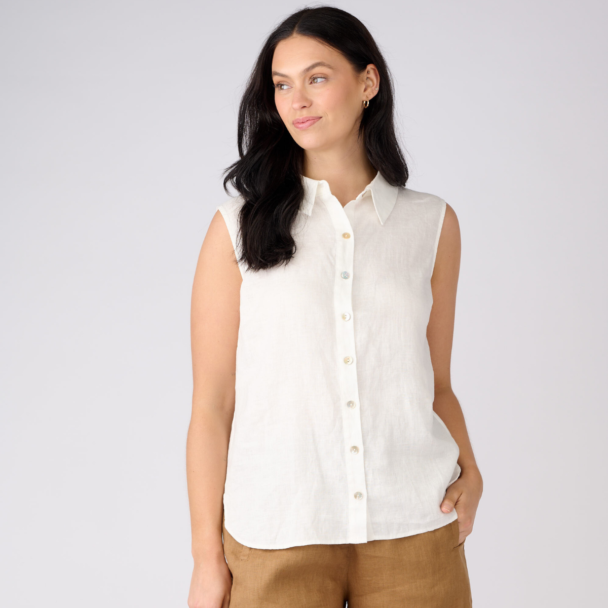Linen Sleeveless Shirt