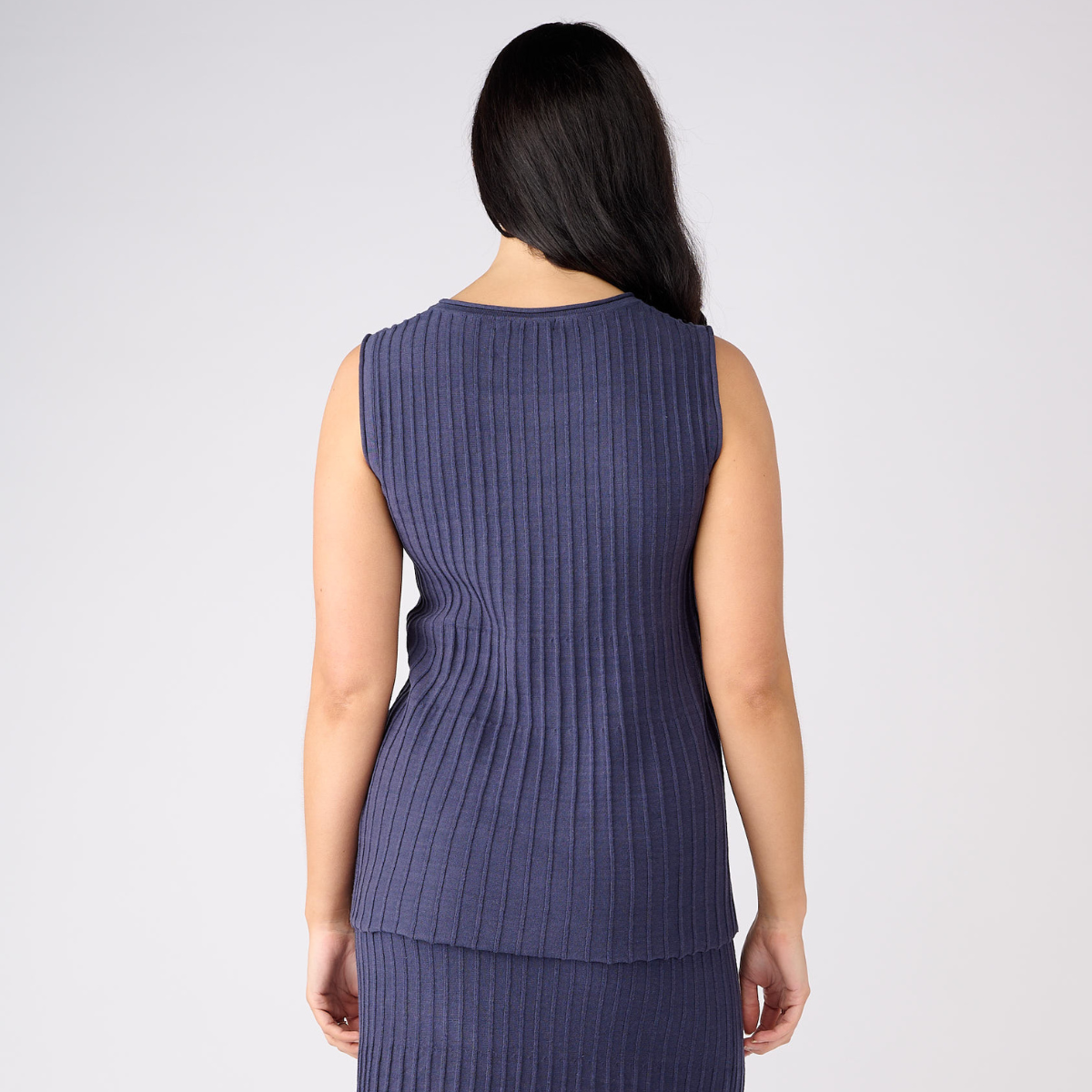 Viscose Cotton Step Rib Sleeveless Top