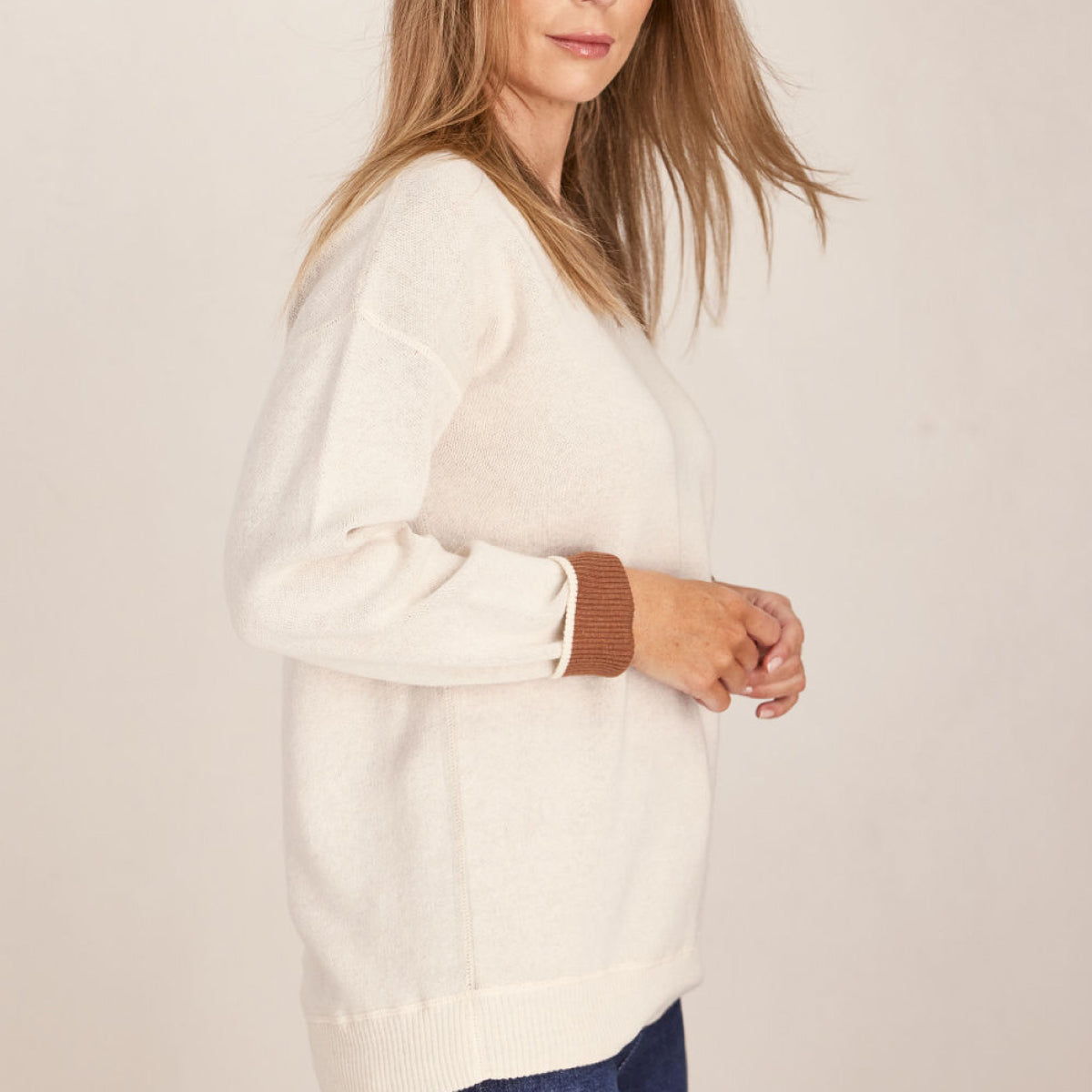 Cotton Cashmere Reversible Sweater
