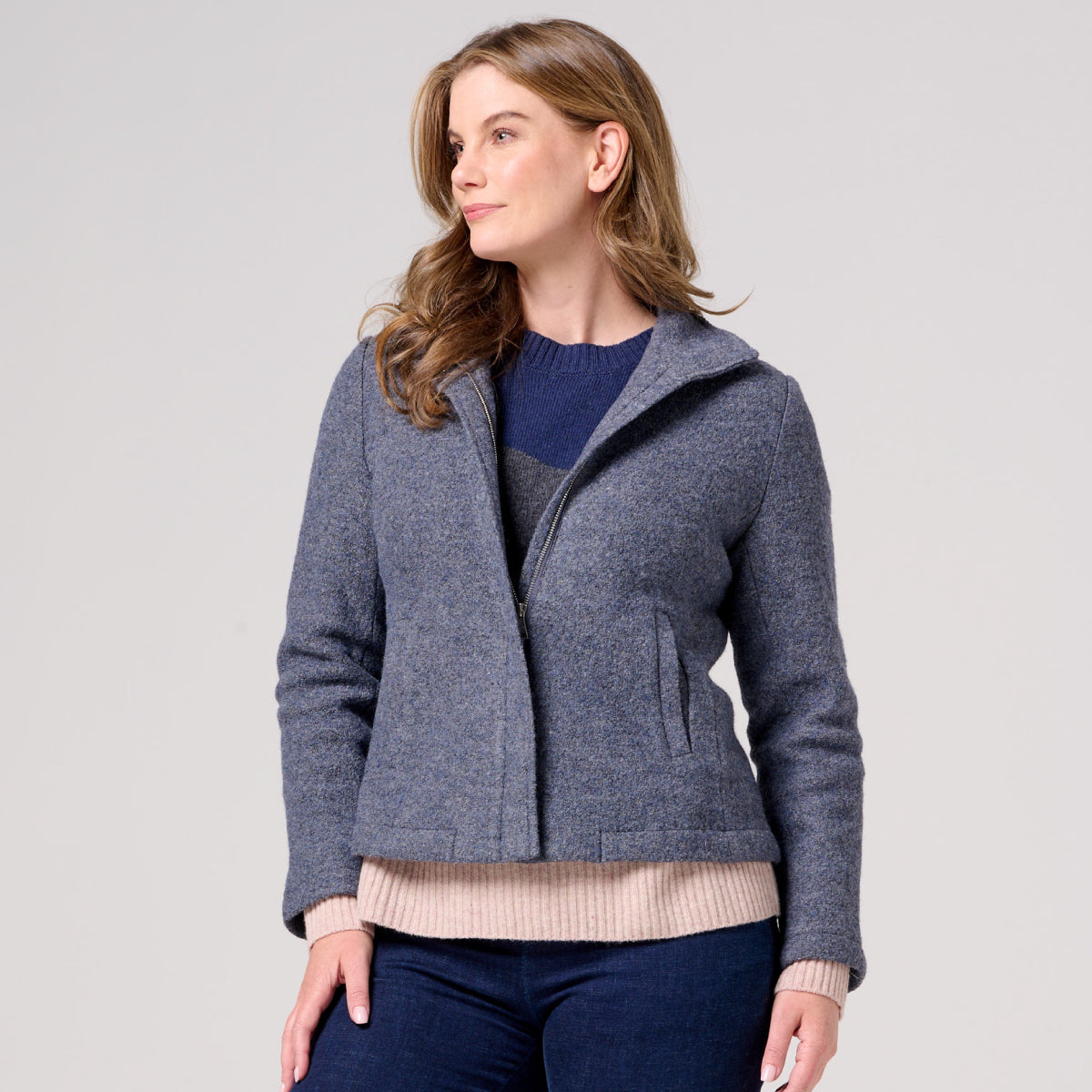 Boiled Wool Harrington Jacket