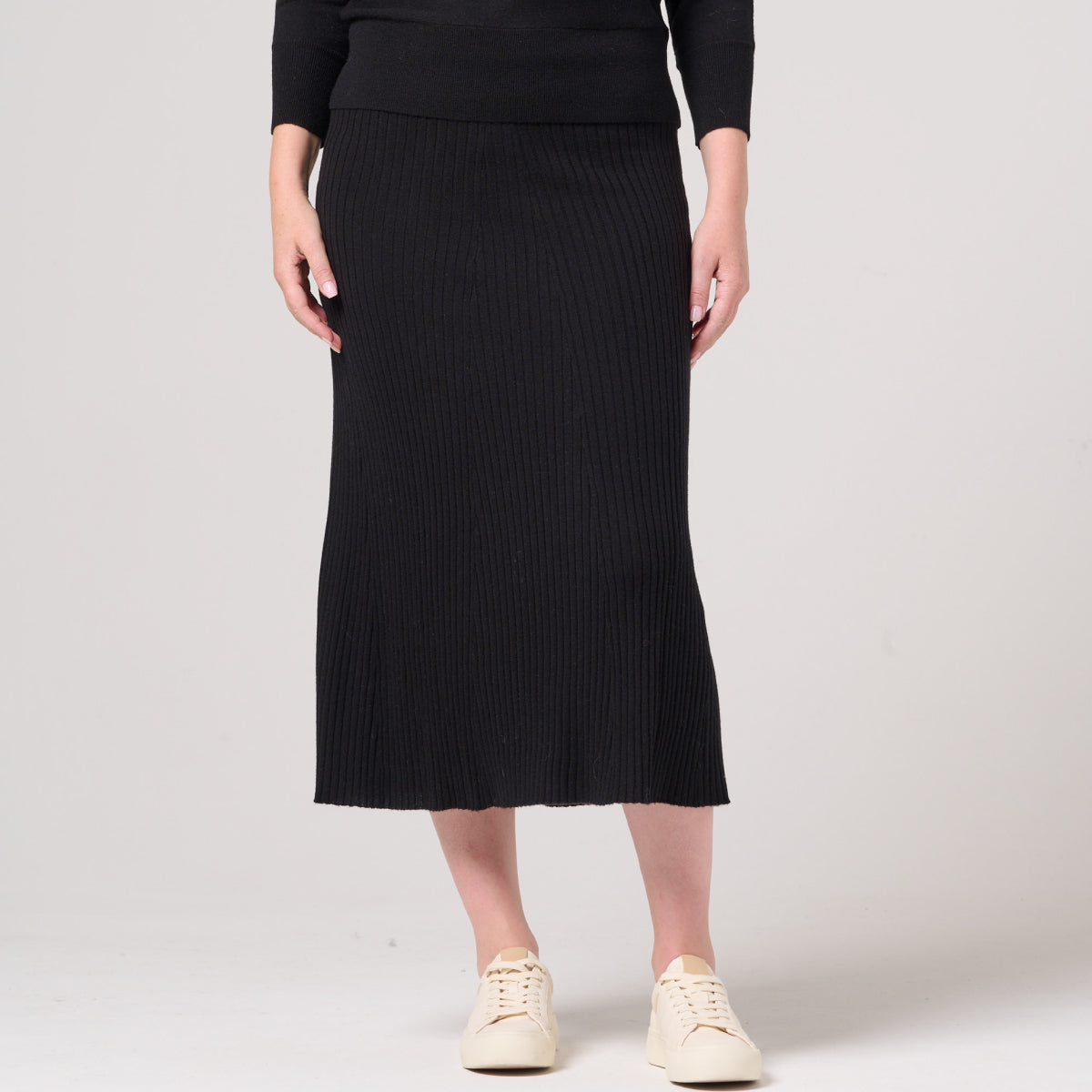 Wool Cashmere Skirt with Flared Hem