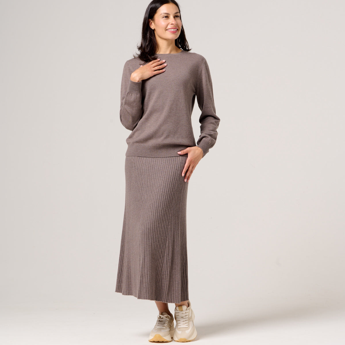 Wool Cashmere Skirt with Flared Hem