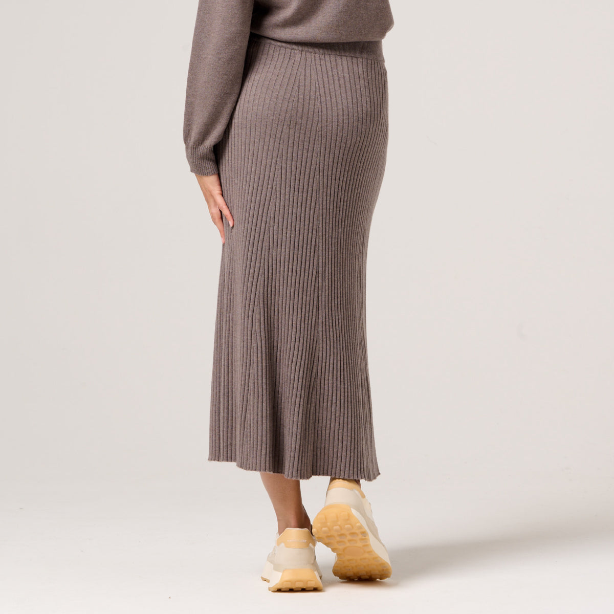 Wool Cashmere Skirt with Flared Hem