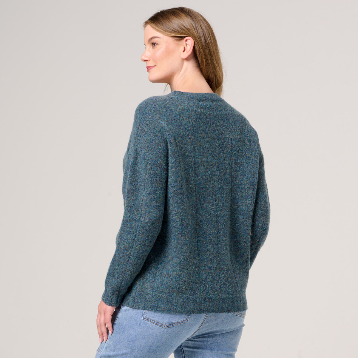 Alpaca Wool Blend Grid Jumper