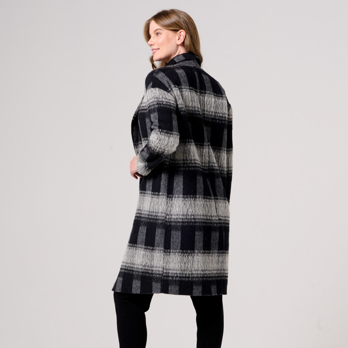 Wool Blend Reversible Double Breasted Coat