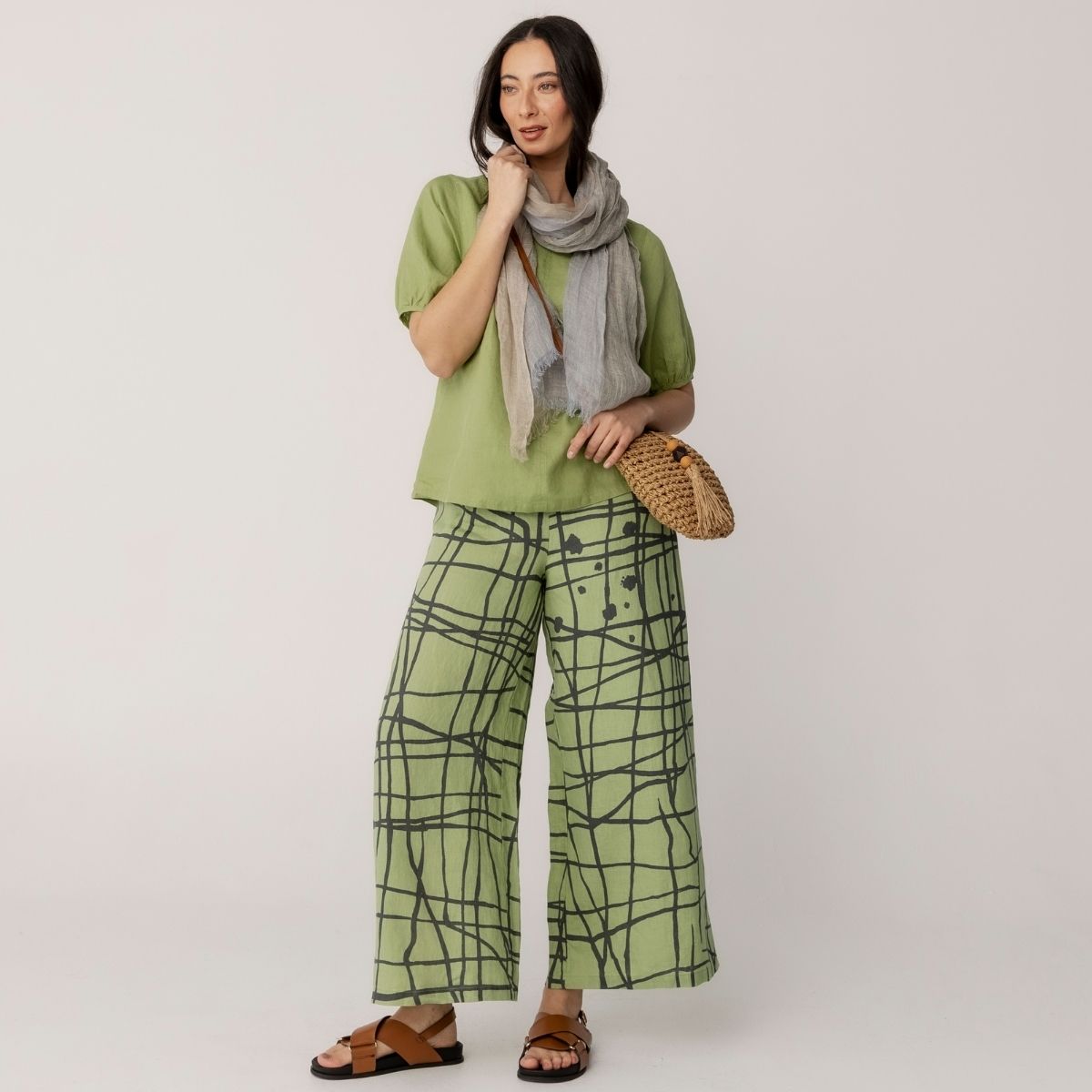 100% Linen V Neck Swing Top