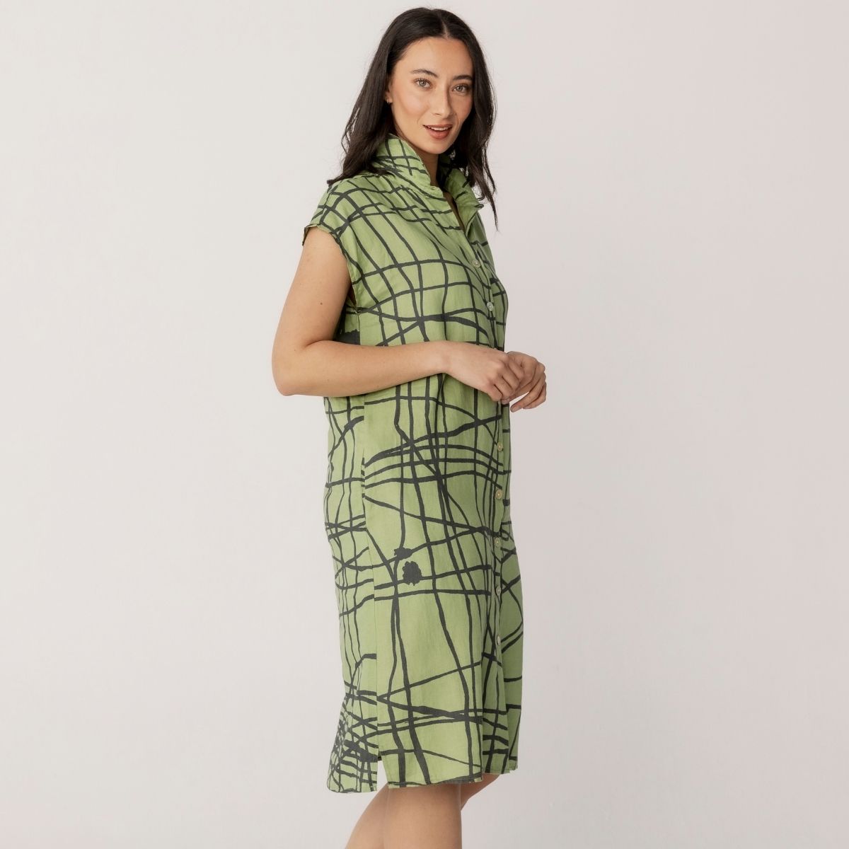 100% Linen Extended Sleeve Dress