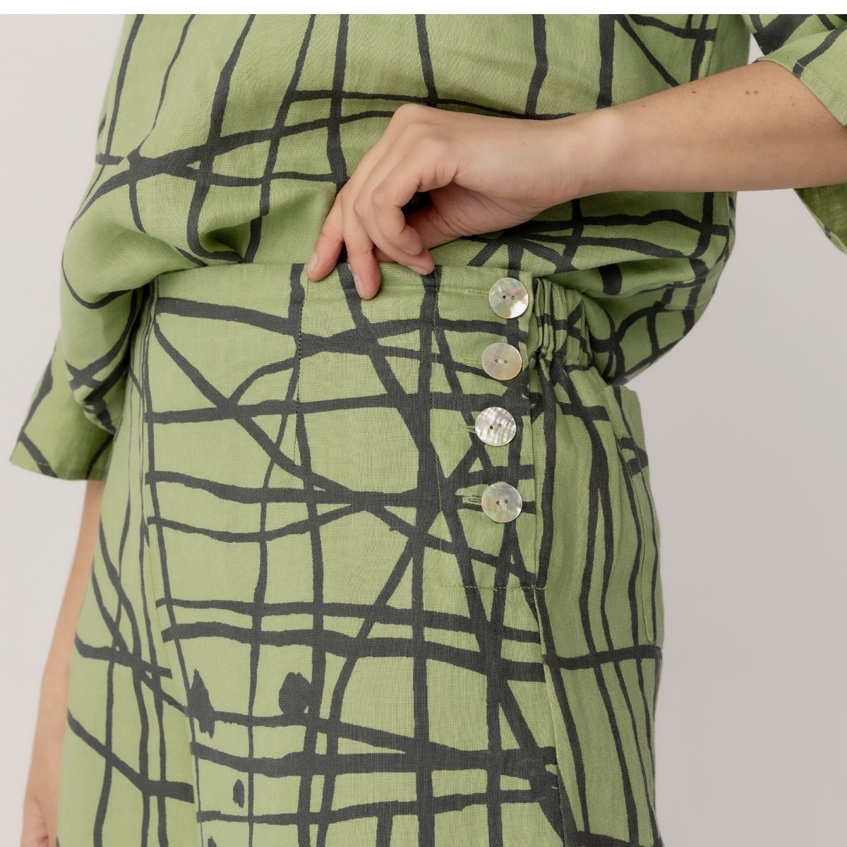 100% Linen Printed Palazzo Pants