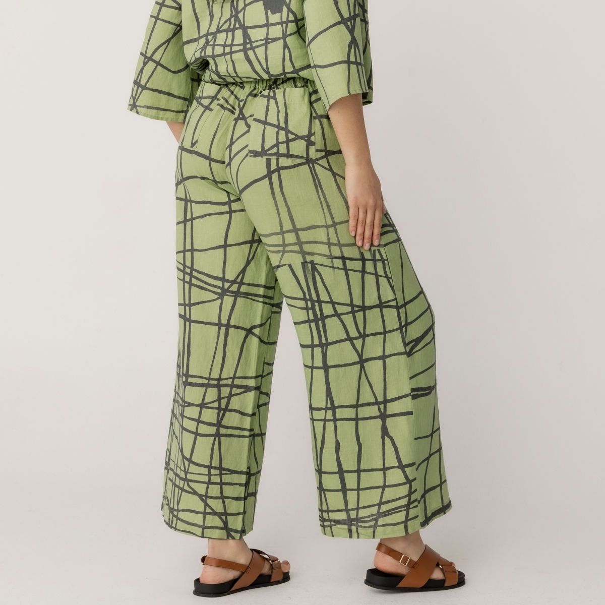 100% Linen Printed Palazzo Pants