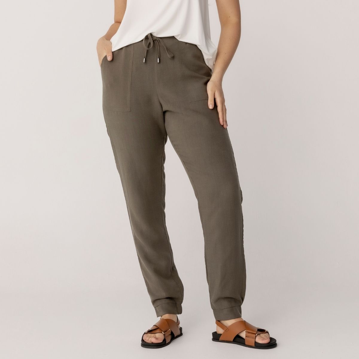 Linen Blend Cargo Pants