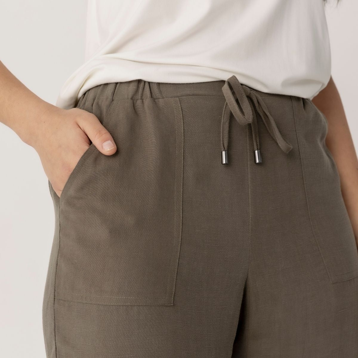Linen Blend Cargo Pants
