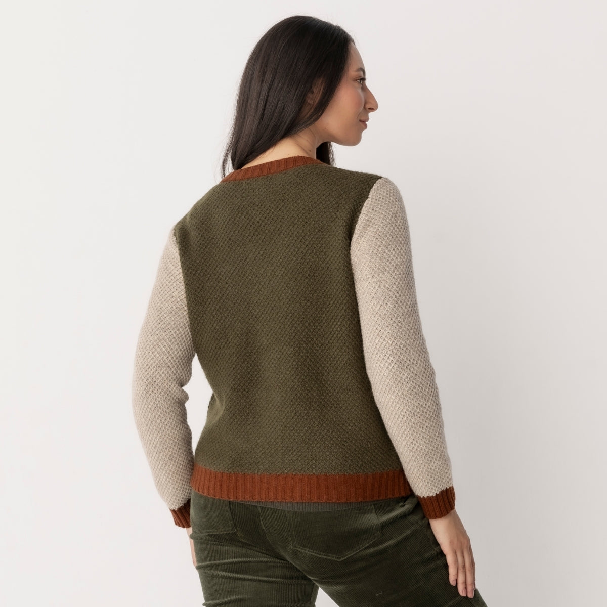 Spliced Moss Stitch Cardigan