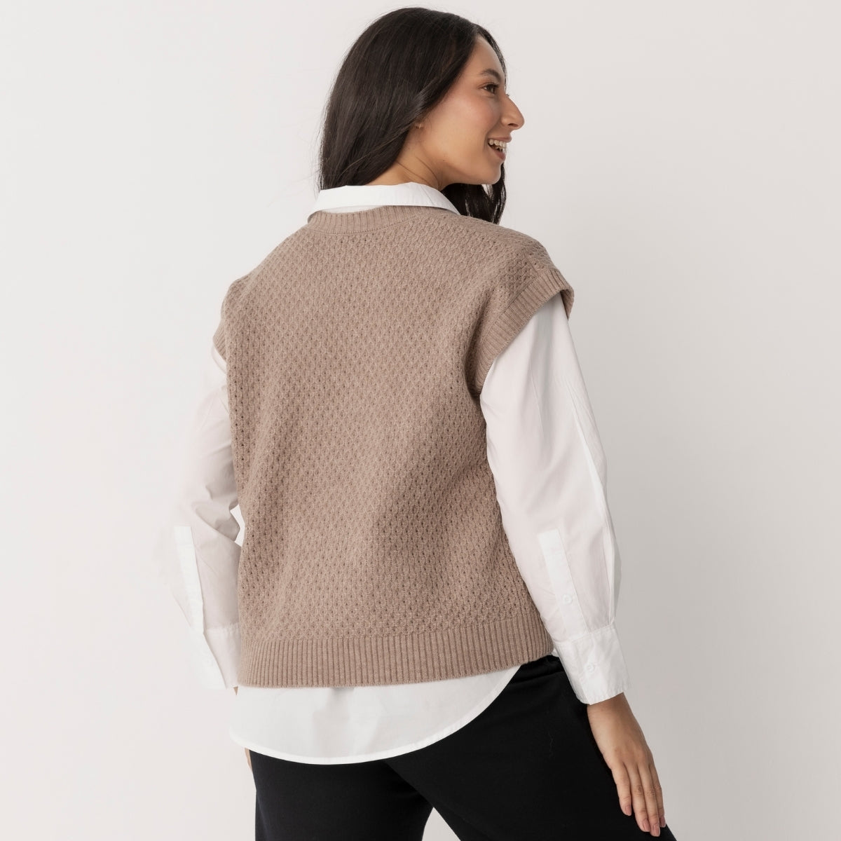 Wool Cashmere Cable Vest