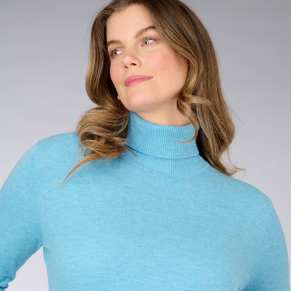 Wool Cashmere Roll Neck Sweater