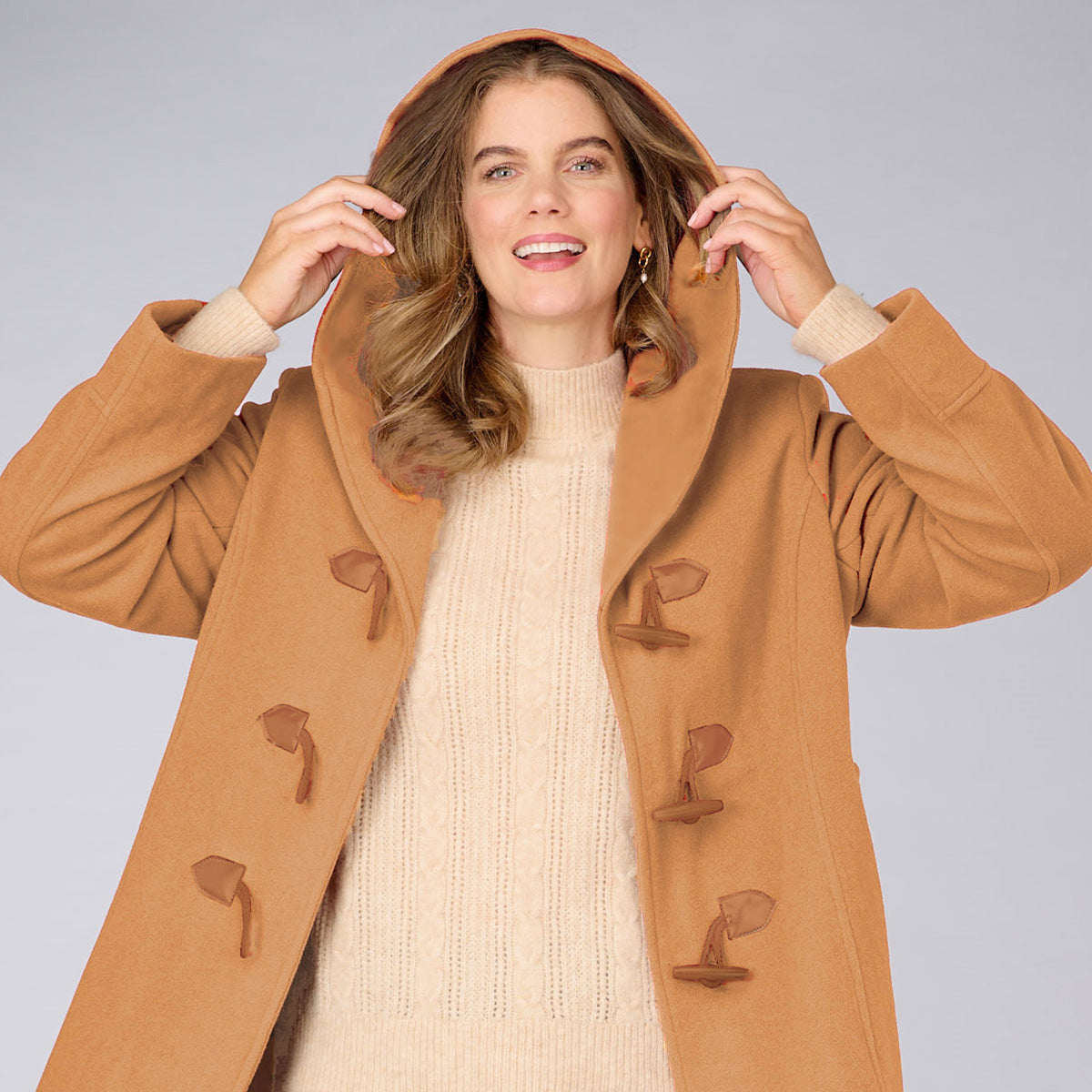 Original Montgomery Duffle Jackets Woman's Camel Original Classic