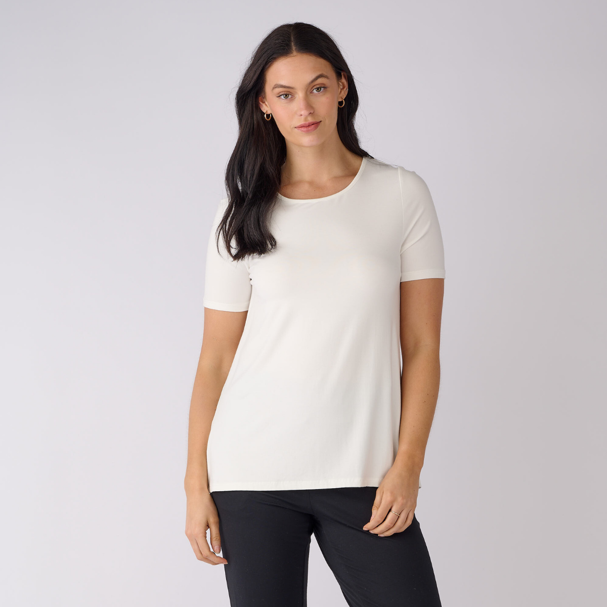 Bamboo Crew Neck Short Sleeve Tee Shirt