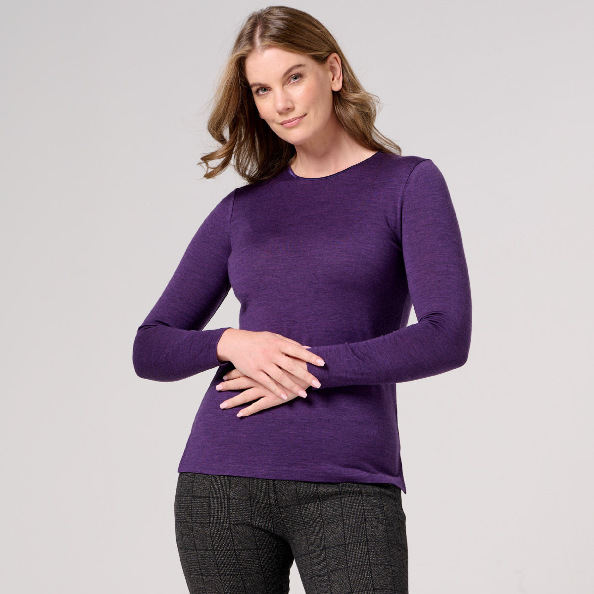 Emily Long Sleeve Merino Wool Crew Neck Top