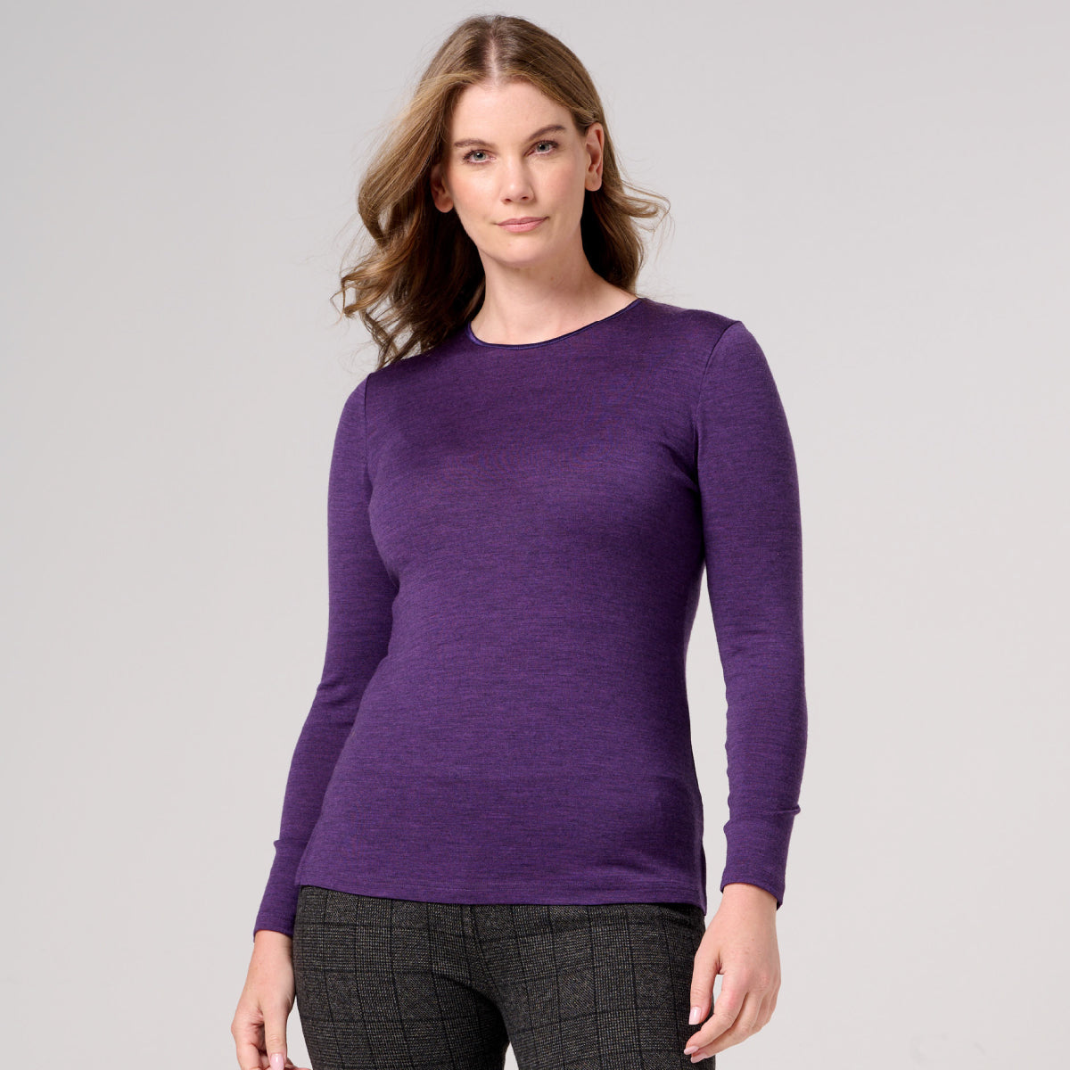 Emily Long Sleeve Merino Wool Crew Neck Top