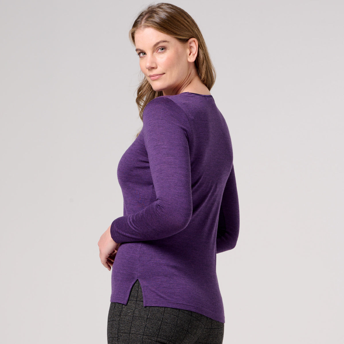 Emily Long Sleeve Merino Wool Crew Neck Top