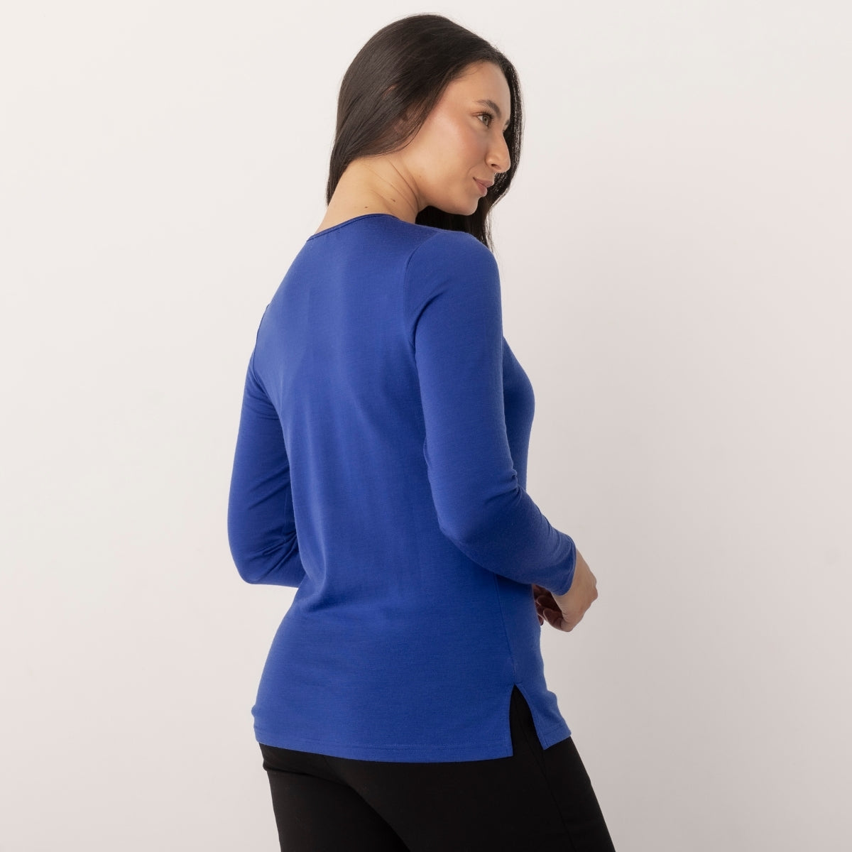 Emily Long Sleeve Merino Wool Crew Neck Top
