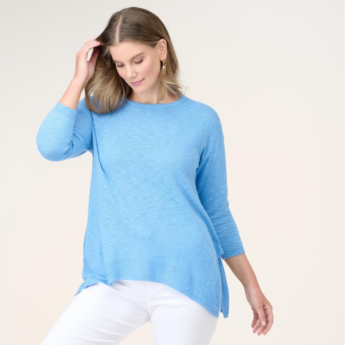 3/4 Sleeve Handkerchief Pullover