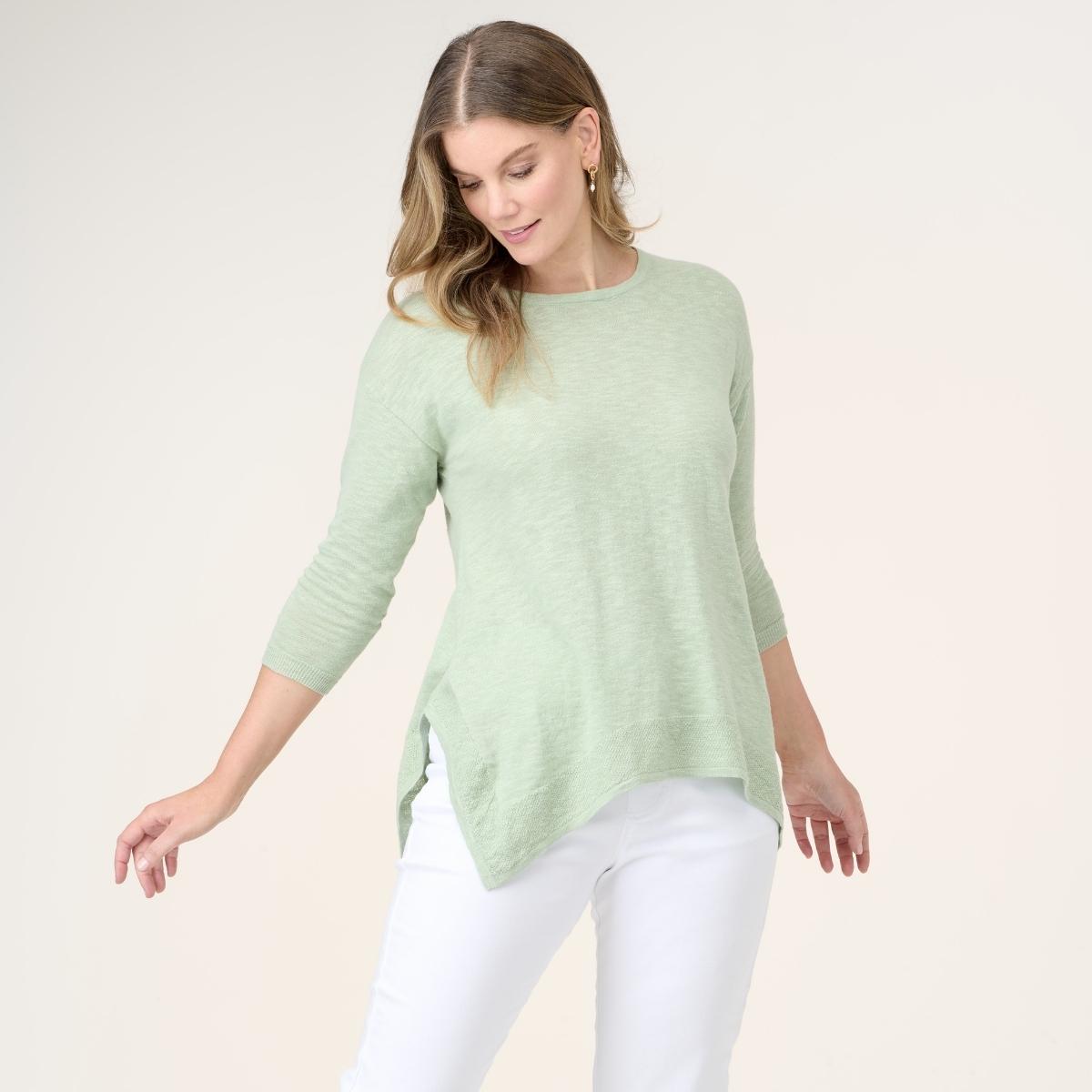 3/4 Sleeve Handkerchief Pullover