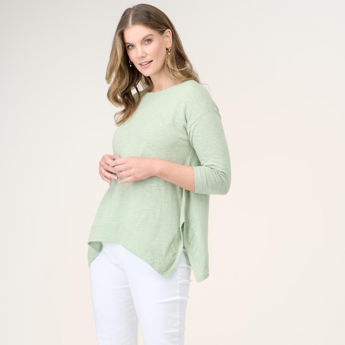 3/4 Sleeve Handkerchief Pullover