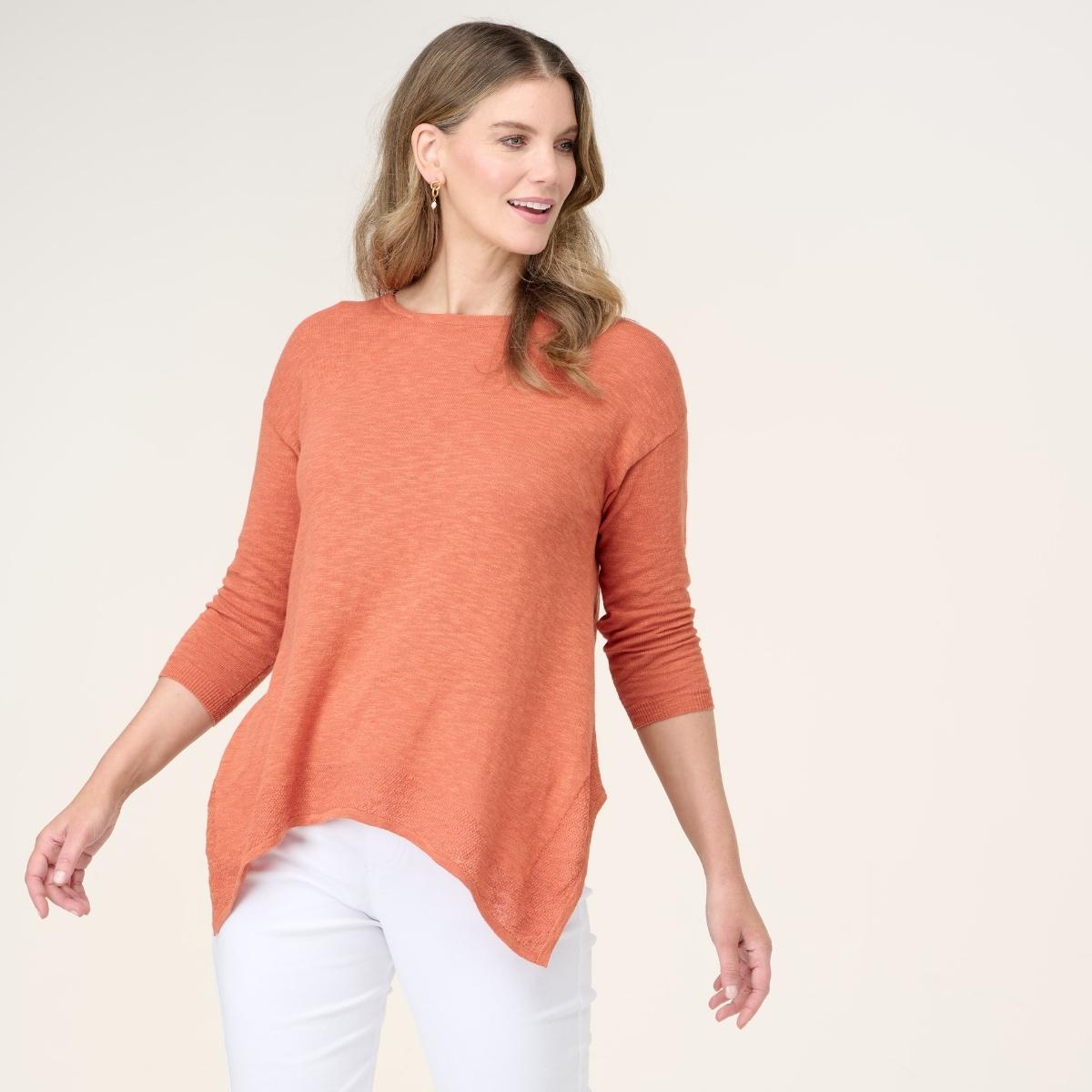 3/4 Sleeve Handkerchief Pullover