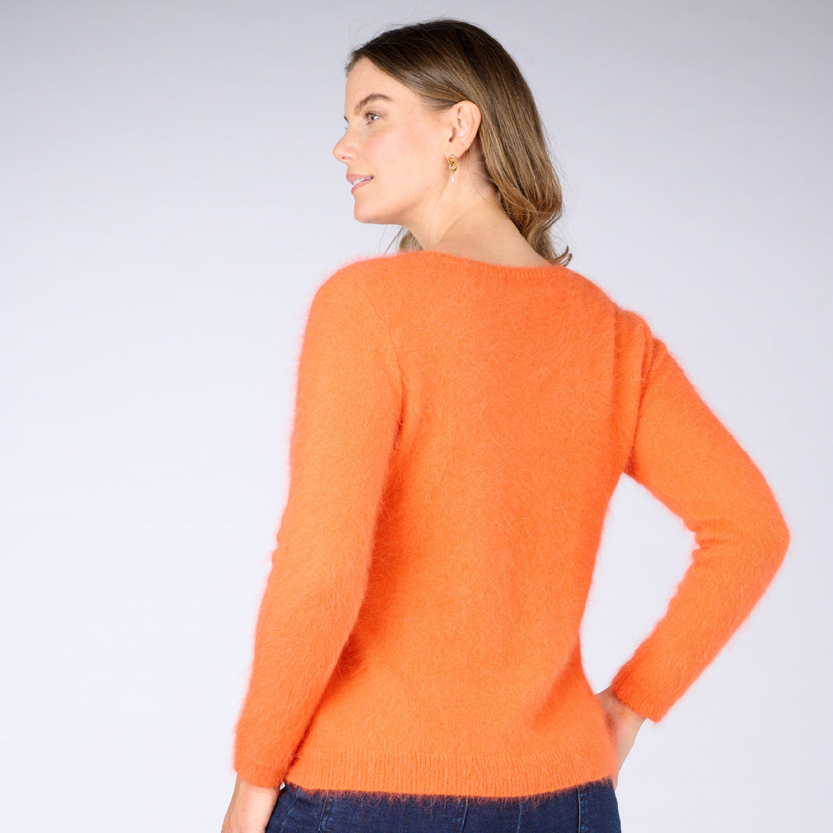Angora Blend Crew Neck Sweater