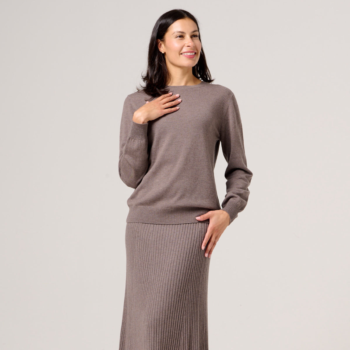 Wool Cashmere Crew Neck Jumper