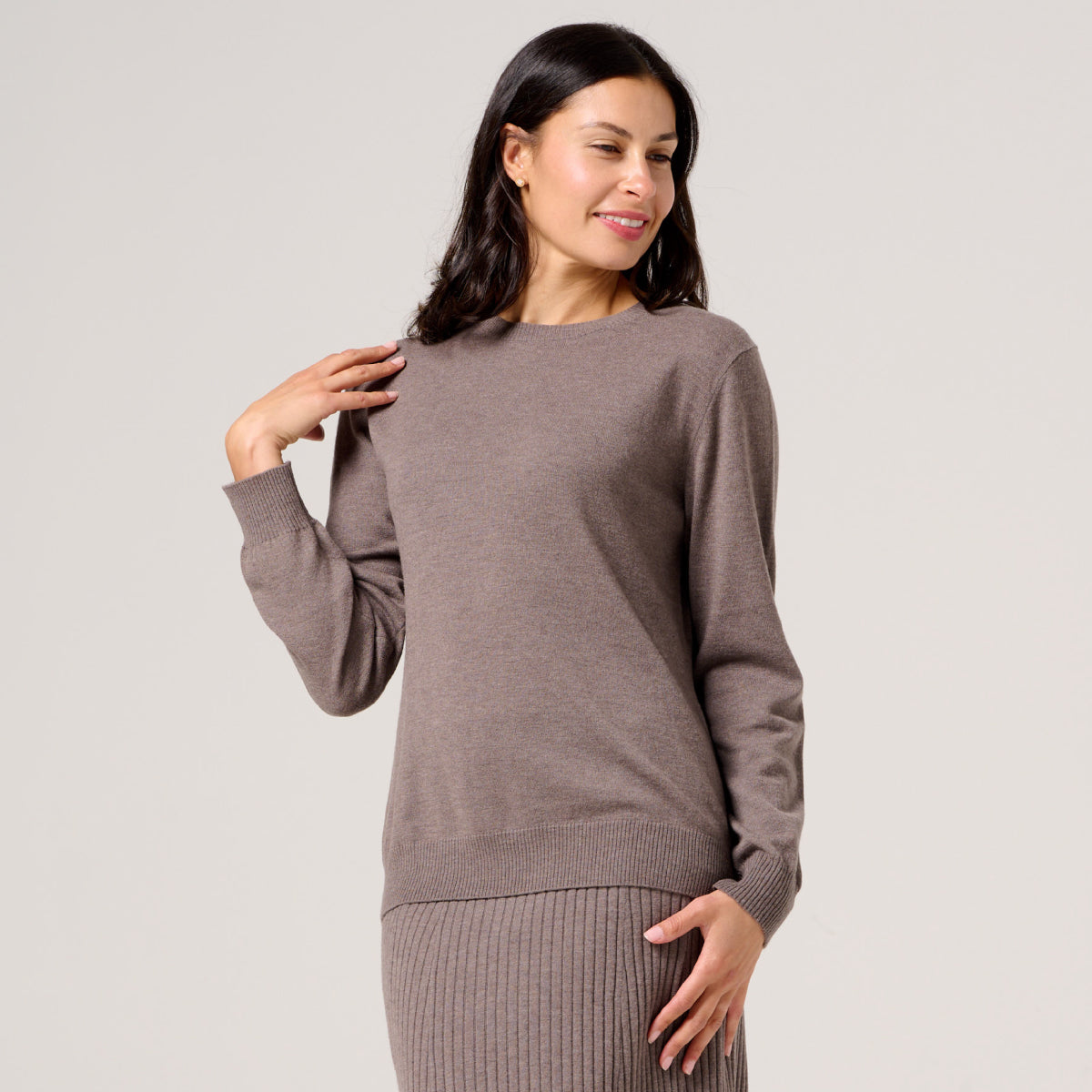 Wool Cashmere Crew Neck Jumper