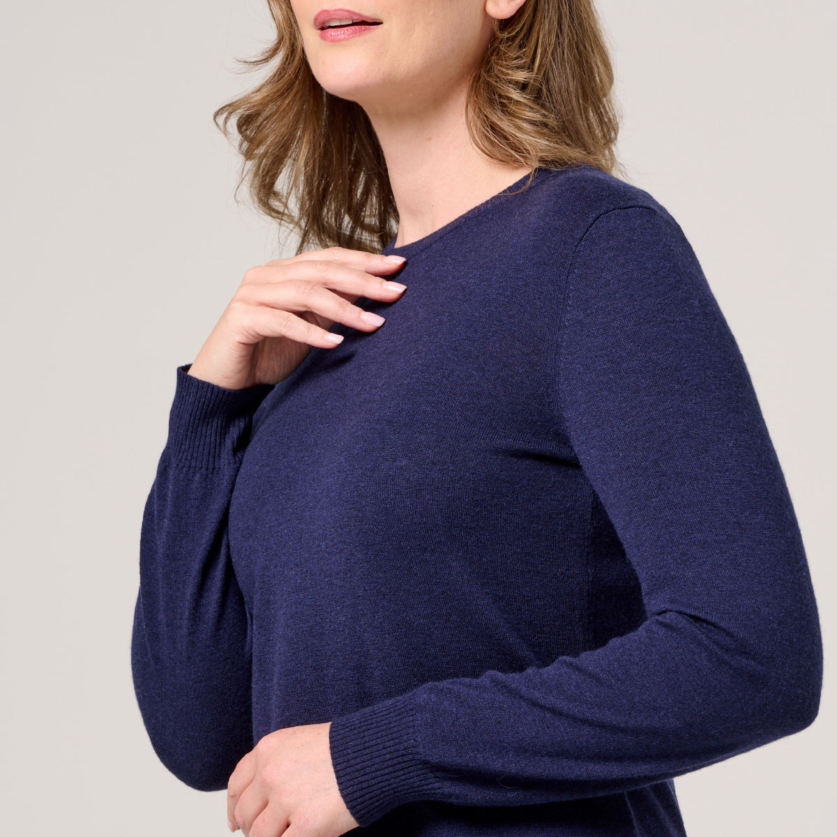 Wool Cashmere Crew Neck Jumper