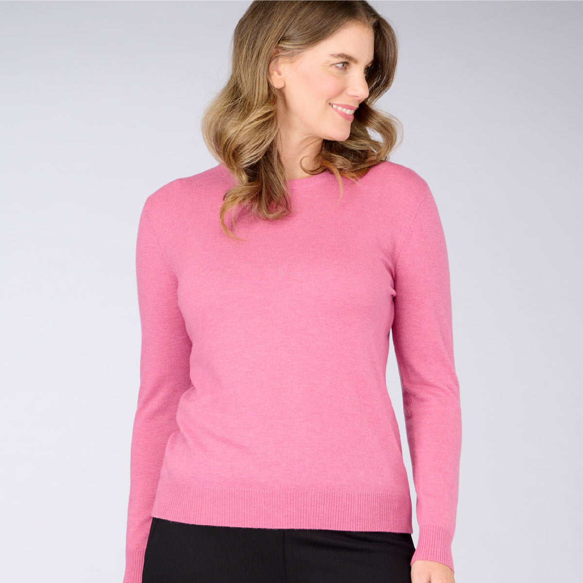 Wool Cashmere Crew Neck Sweater