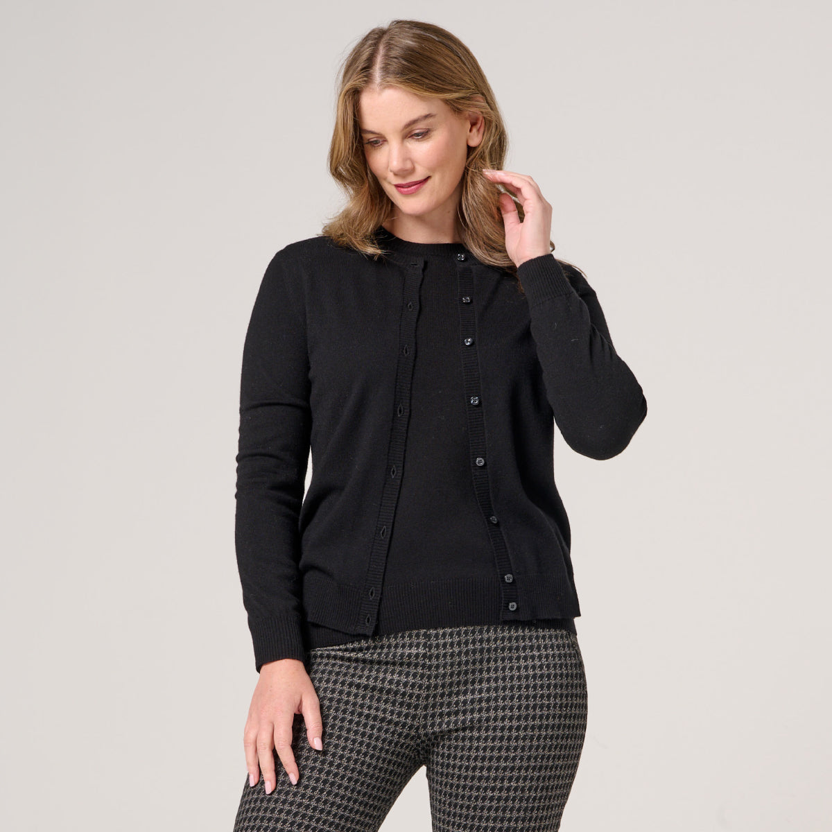 Wool Cashmere BTN Thru Cardi