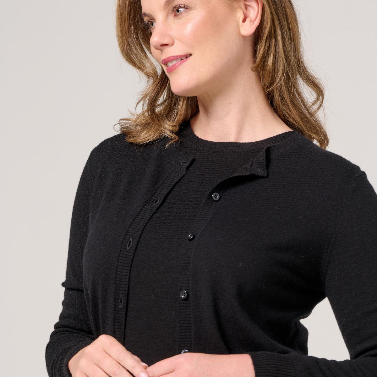 Wool Cashmere BTN Thru Cardi