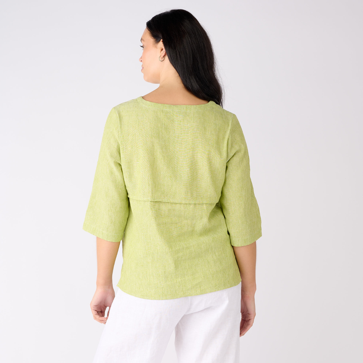 Linen Cotton Seam Detail Top