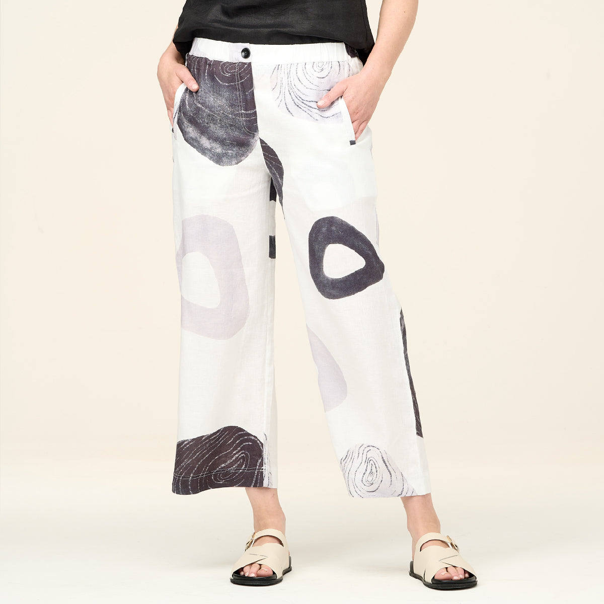 Linen Printed Palazzo Pants