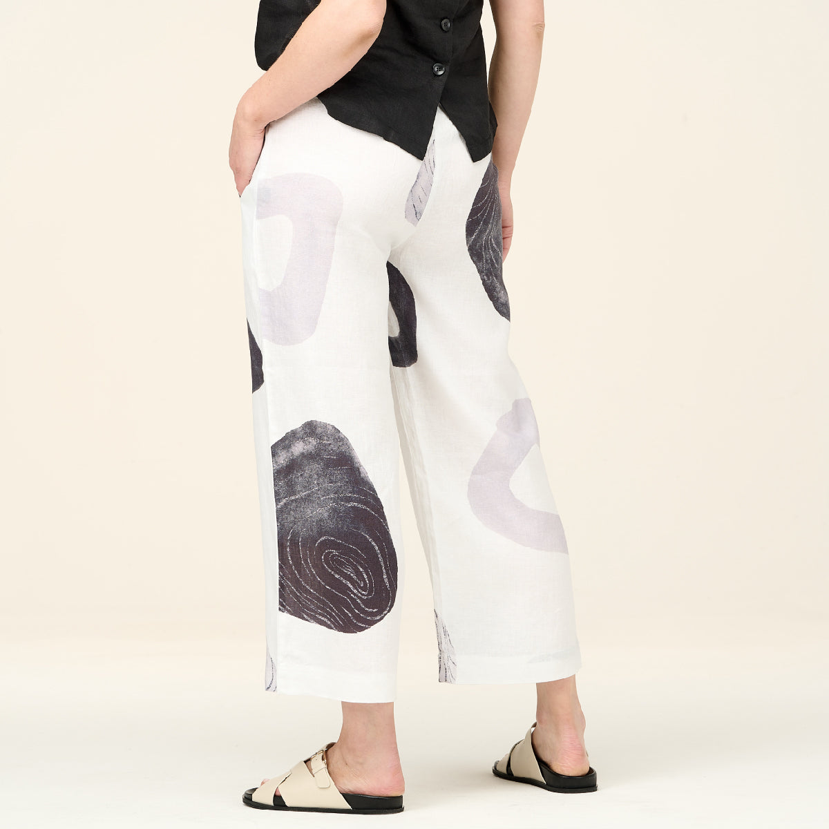 Linen Printed Palazzo Pants